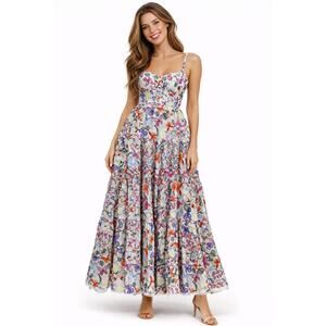 Charo Ruiz NWT Maxi dress S butterfly print cottage feminine delicate luxury